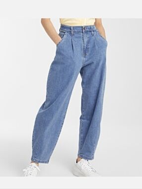 Vibrant M.I.U.Y2K Pleated Waist Baggy Barrel Jeans Tapered  Size 24